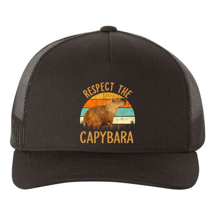 Respect The Capybara Animal Funny Capybara Lover Yupoong Adult 5-Panel Trucker Hat