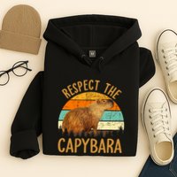 Respect The Capybara Animal Funny Capybara Lover Hoodie