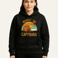 Respect The Capybara Animal Funny Capybara Lover Hoodie