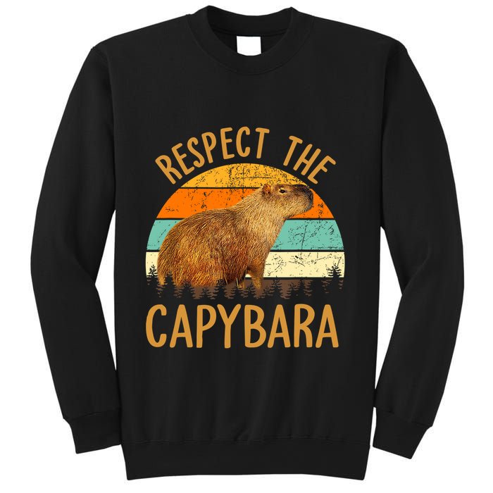Respect The Capybara Animal Funny Capybara Lover Sweatshirt