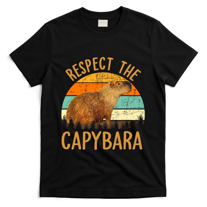 Respect The Capybara Animal Funny Capybara Lover T-Shirt