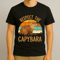 Respect The Capybara Animal Funny Capybara Lover T-Shirt