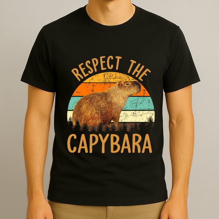 Respect The Capybara Animal Funny Capybara Lover T-Shirt