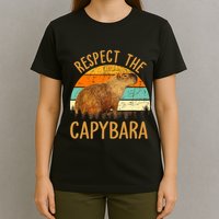 Respect The Capybara Animal Funny Capybara Lover T-Shirt