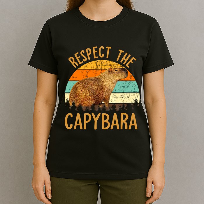 Respect The Capybara Animal Funny Capybara Lover T-Shirt