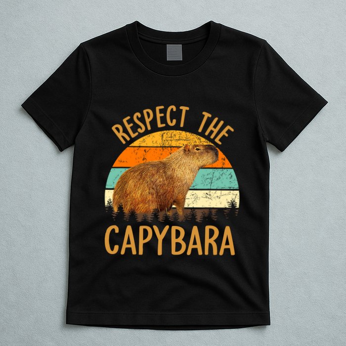 Respect The Capybara Animal Funny Capybara Lover T-Shirt