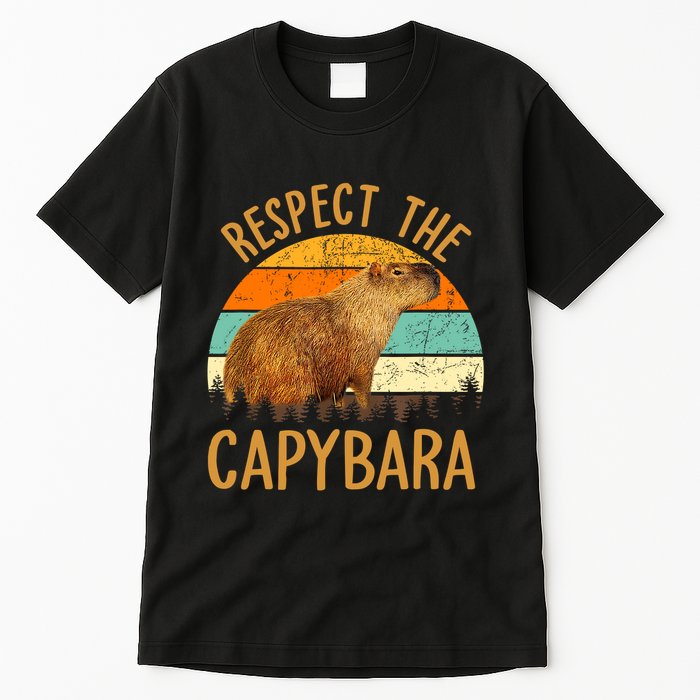 Respect The Capybara Animal Funny Capybara Lover Tall T-Shirt