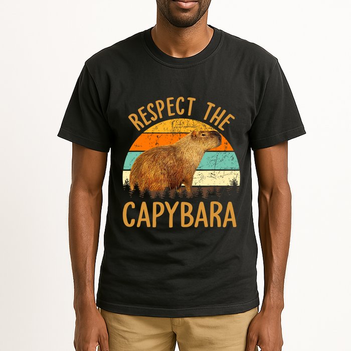 Respect The Capybara Animal Funny Capybara Lover Tall T-Shirt