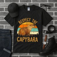 Respect The Capybara Animal Funny Capybara Lover Tall T-Shirt