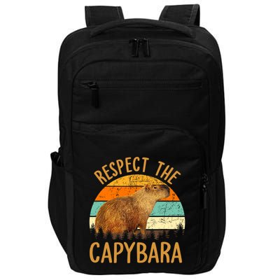 Respect The Capybara Animal Funny Capybara Lover Impact Tech Backpack