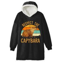 Respect The Capybara Animal Funny Capybara Lover Hooded Wearable Blanket