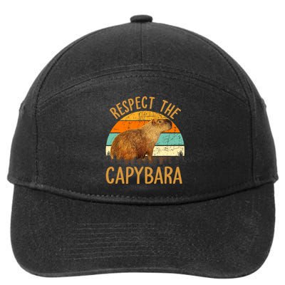 Respect The Capybara Animal Funny Capybara Lover 7-Panel Snapback Hat