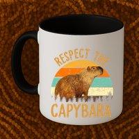 Respect The Capybara Animal Funny Capybara Lover Mug
