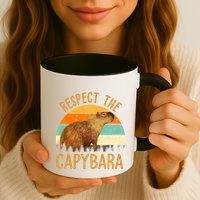 Respect The Capybara Animal Funny Capybara Lover Mug