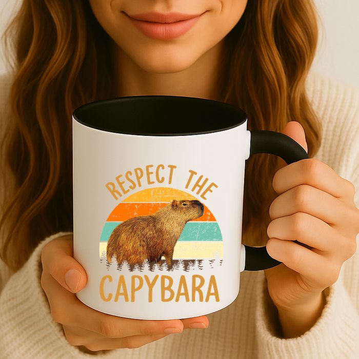 Respect The Capybara Animal Funny Capybara Lover Mug