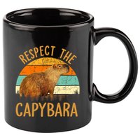 Respect The Capybara Animal Funny Capybara Lover 11oz C Handle Ceramic Mug