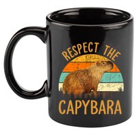 Respect The Capybara Animal Funny Capybara Lover 11oz C Handle Ceramic Mug