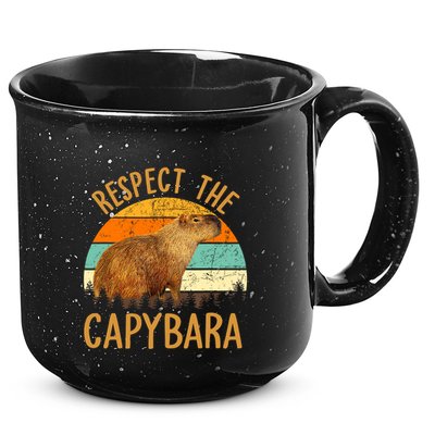 Respect The Capybara Animal Funny Capybara Lover 15oz Campfire Ceramic Mug