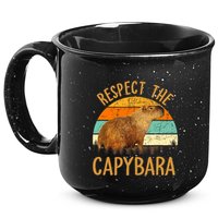 Respect The Capybara Animal Funny Capybara Lover 15oz Campfire Ceramic Mug