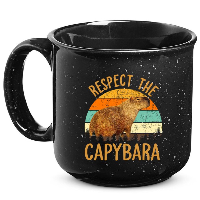 Respect The Capybara Animal Funny Capybara Lover 15oz Campfire Ceramic Mug