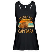Respect The Capybara Animal Funny Capybara Lover Ladies Essential Flowy Tank