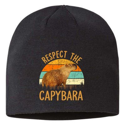 Respect The Capybara Animal Funny Capybara Lover Sustainable Beanie