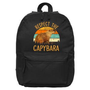 Respect The Capybara Animal Funny Capybara Lover 16 in Basic Backpack