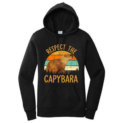 Respect The Capybara Animal Funny Capybara Lover Women's Pullover Hoodie