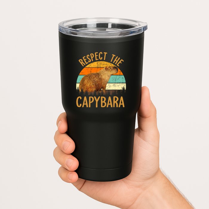 Respect The Capybara Animal Funny Capybara Lover Tumbler