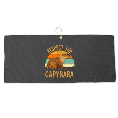 Respect The Capybara Animal Funny Capybara Lover Large Microfiber Waffle Golf Towel