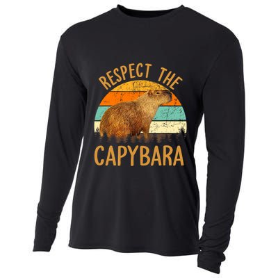 Respect The Capybara Animal Funny Capybara Lover Cooling Performance Long Sleeve Crew