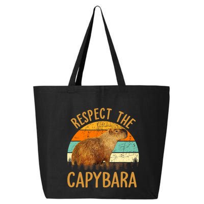 Respect The Capybara Animal Funny Capybara Lover 25L Jumbo Tote