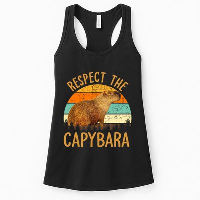Respect The Capybara Animal Funny Capybara Lover Womens Tank Top