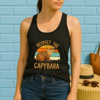 Respect The Capybara Animal Funny Capybara Lover Womens Tank Top