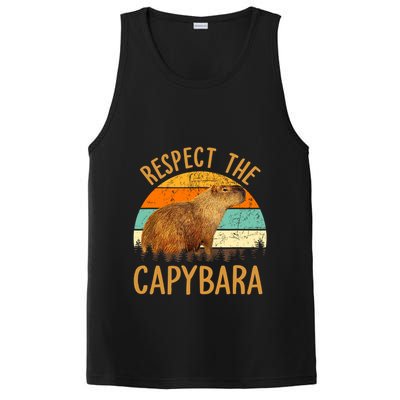 Respect The Capybara Animal Funny Capybara Lover PosiCharge Competitor Tank