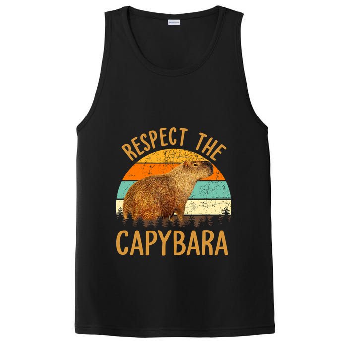 Respect The Capybara Animal Funny Capybara Lover PosiCharge Competitor Tank