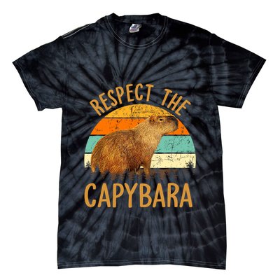 Respect The Capybara Animal Funny Capybara Lover Tie-Dye T-Shirt