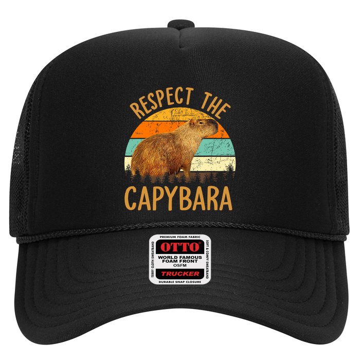 Respect The Capybara Animal Funny Capybara Lover Trucker Hat