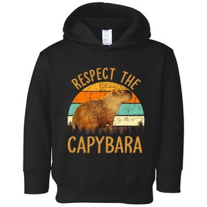 Respect The Capybara Animal Funny Capybara Lover Toddler Hoodie