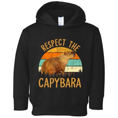 Respect The Capybara Animal Funny Capybara Lover Toddler Hoodie
