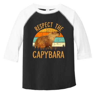 Respect The Capybara Animal Funny Capybara Lover Toddler Fine Jersey T-Shirt