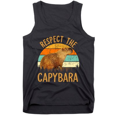 Respect The Capybara Animal Funny Capybara Lover Tank Top