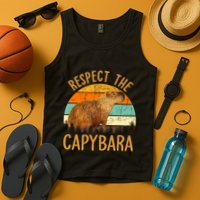 Respect The Capybara Animal Funny Capybara Lover Tank Top