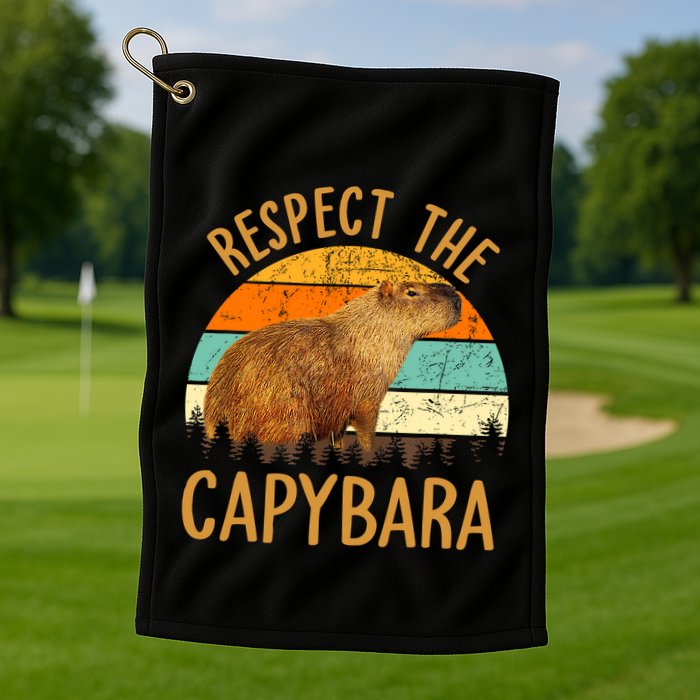 Respect The Capybara Animal Funny Capybara Lover Golf Towel