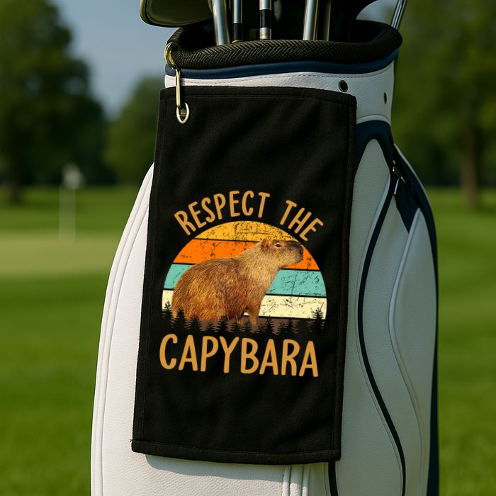 Respect The Capybara Animal Funny Capybara Lover Golf Towel