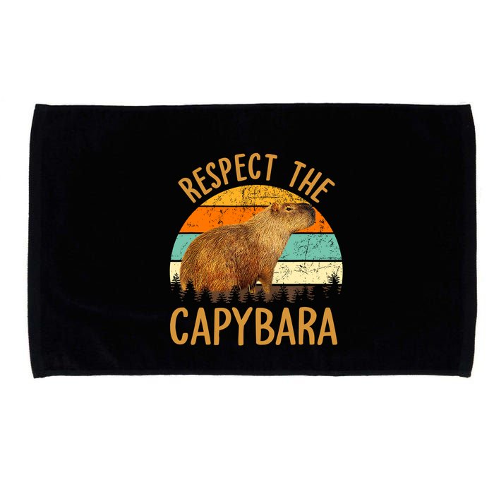 Respect The Capybara Animal Funny Capybara Lover Microfiber Hand Towel