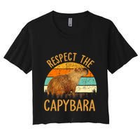 Respect The Capybara Animal Funny Capybara Lover Crop Top