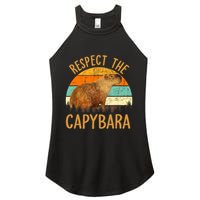 Respect The Capybara Animal Funny Capybara Lover Women's Perfect Tri Rocker Tank