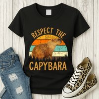 Respect The Capybara Animal Funny Capybara Lover Womens T-Shirt