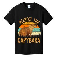 Respect The Capybara Animal Funny Capybara Lover Kids T-Shirt